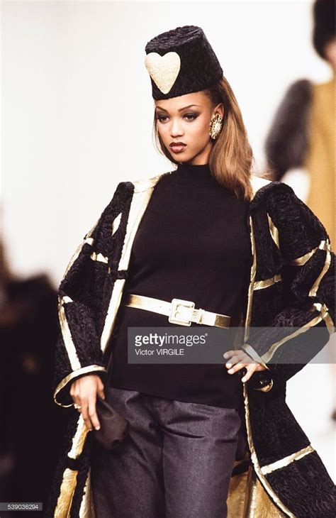 tyra banks yves saint laurent|Tyra Banks walks the runway at the Yves Saint Laurent Haute .